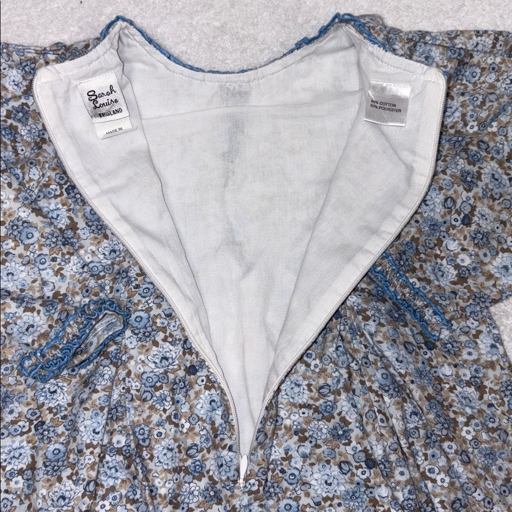 Sarah Louise long sleeve blue floral ruffle dress girls size 3 - Picture 9 of 13